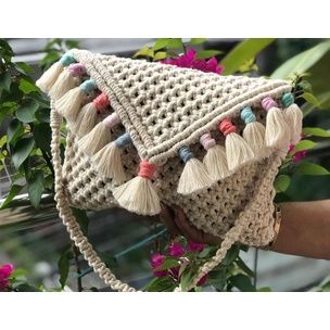 Off White Macrame Bags
